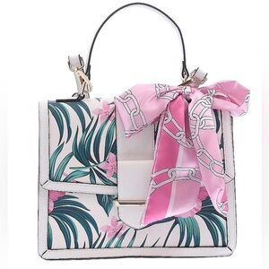 Aldo White and Pink Floral Satchel